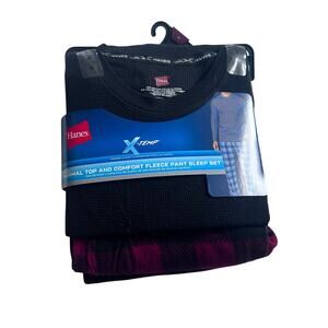 Hanes Men's Thermal Fleece Pajama Set - Size Small